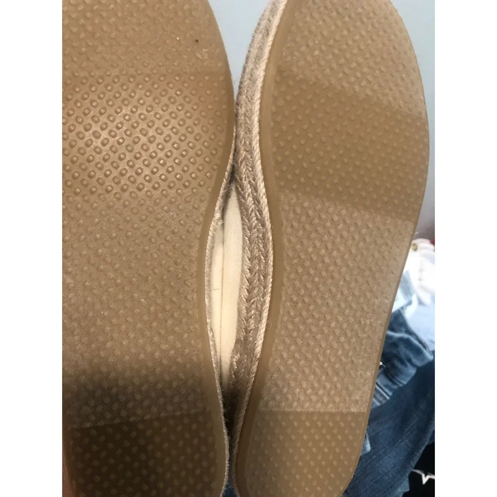 TOMS Rope Espadrille Cream Canvas Slip On Flats Comfort Sz 7 NEW